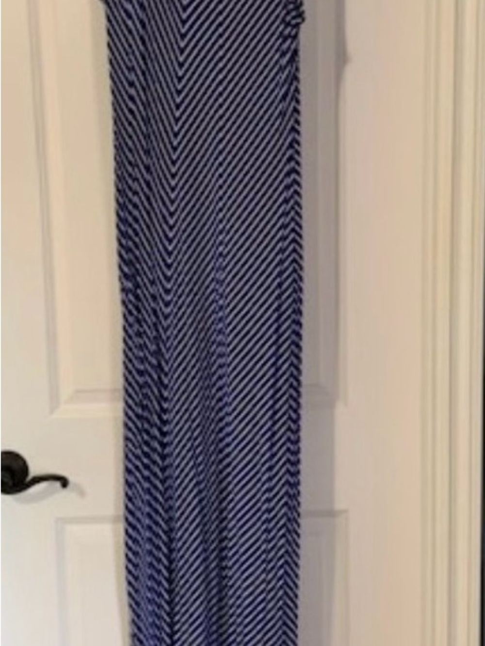 Merona Navy and White Diagonal Stripe Maxi Dress TALL